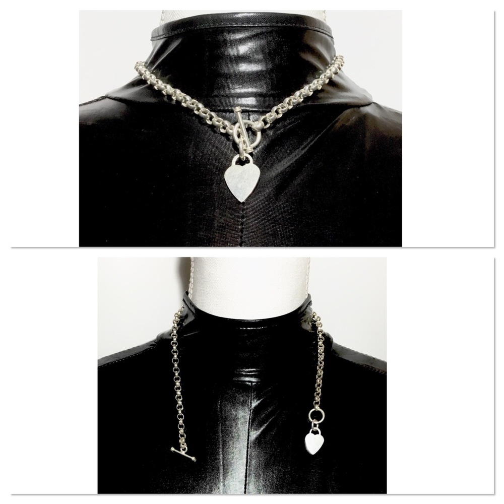 Heart Tag .925 Choker Collar🔴SALE - Picture 3 of 4